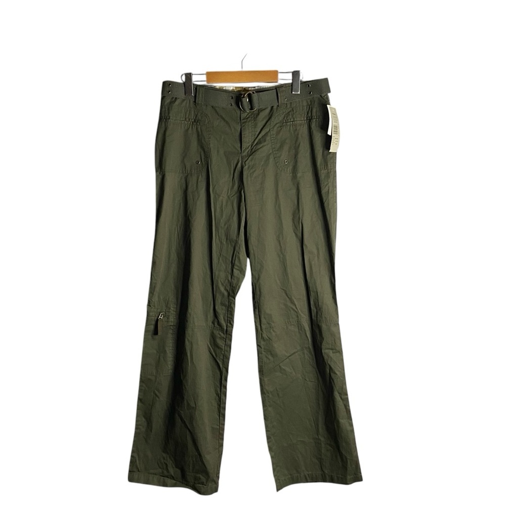 Tribal Women's Cactus Belted Khaki Straight Leg Pant